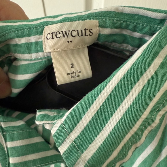 J. Crew Crewcuts Girls' Striped Tie-waist Shirtdress Size 2 - Picture 3 of 3